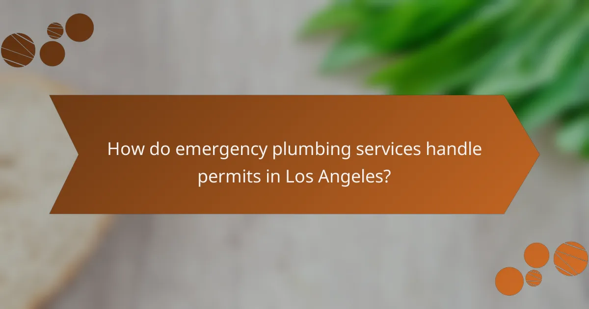 How do emergency plumbing services handle permits in Los Angeles?