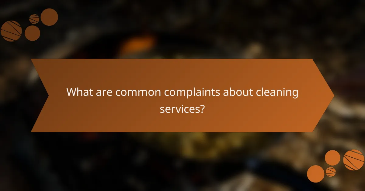 What are common complaints about cleaning services?