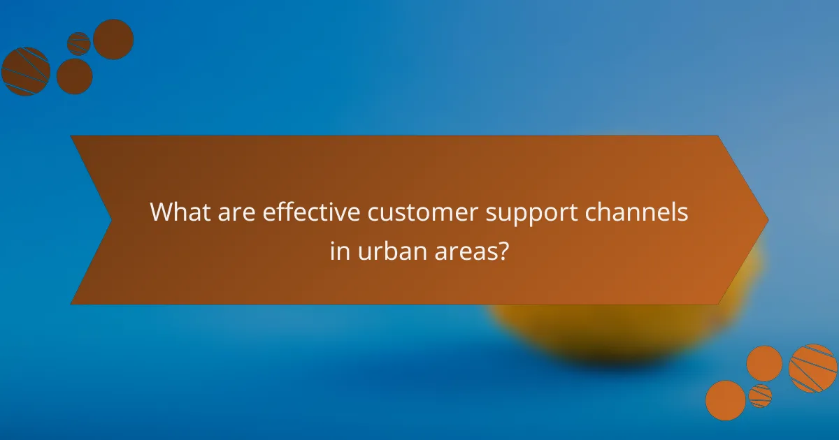What are effective customer support channels in urban areas?