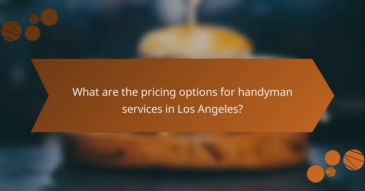 What are the pricing options for handyman services in Los Angeles?