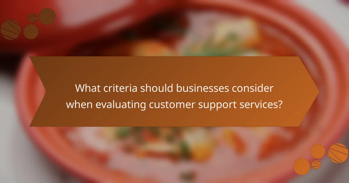 What criteria should businesses consider when evaluating customer support services?