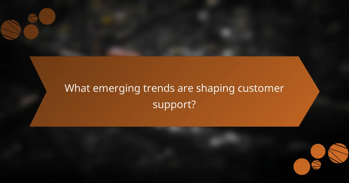 What emerging trends are shaping customer support?