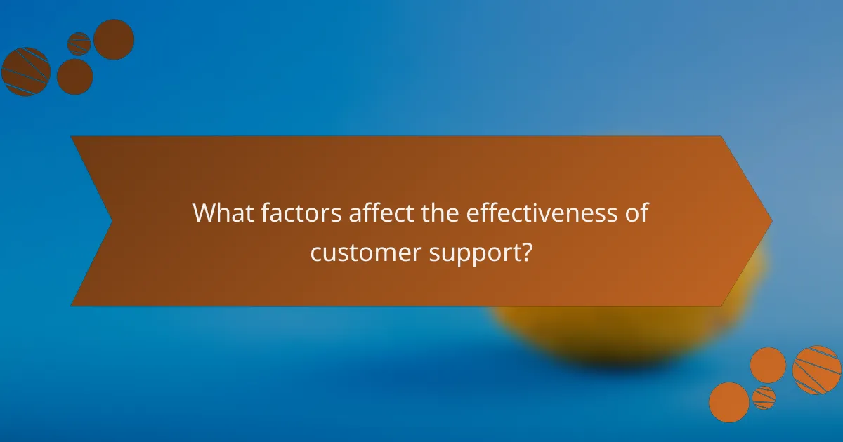 What factors affect the effectiveness of customer support?