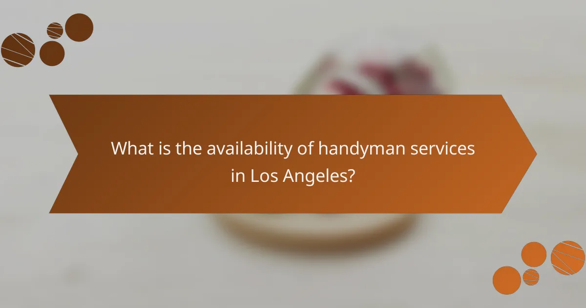 What is the availability of handyman services in Los Angeles?