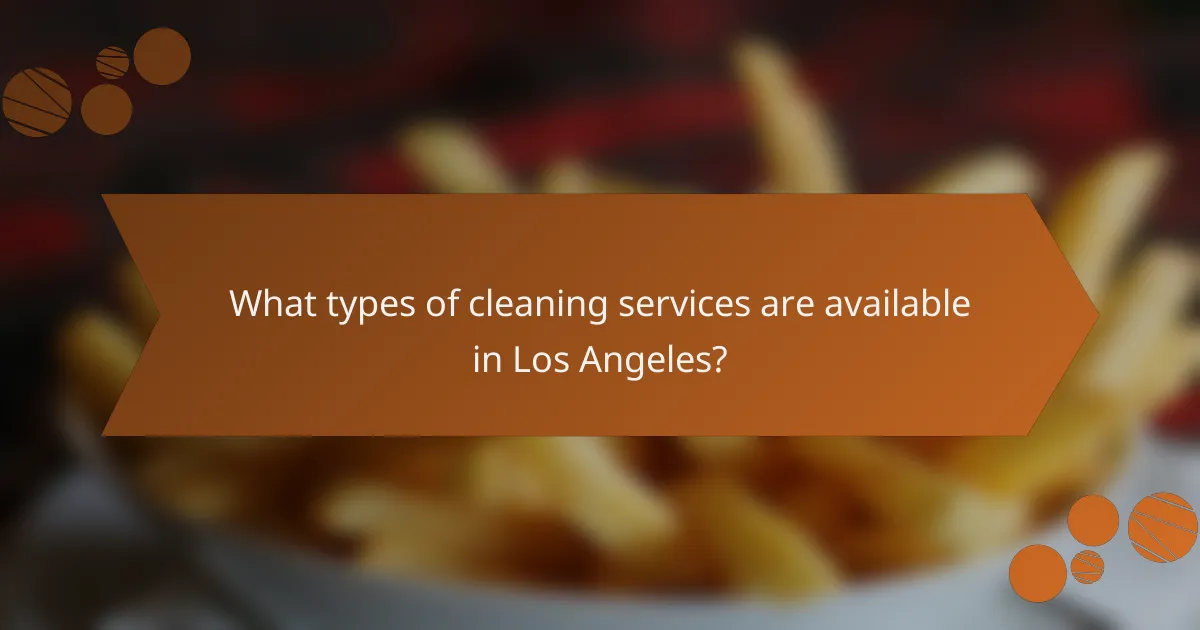 What types of cleaning services are available in Los Angeles?